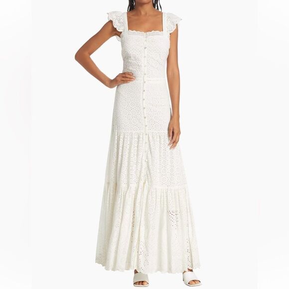 Veronica Beard Aislin Eyelet Tiered Maxi Dress - Picture 4 of 10